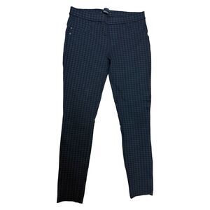 Sanctuary Plaid Pull On Leggings Preppy Pants Black Gray Skinny Leg Sz S Stretch